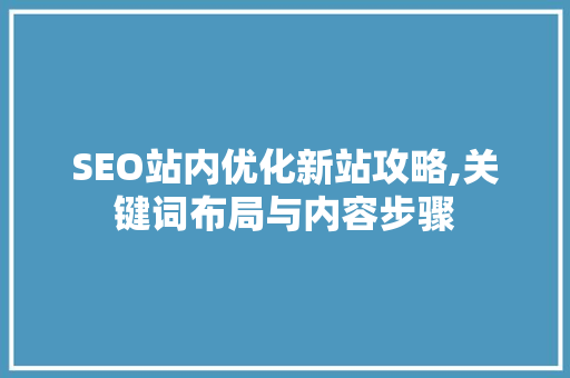 SEO站内优化新站攻略,关键词布局与内容步骤