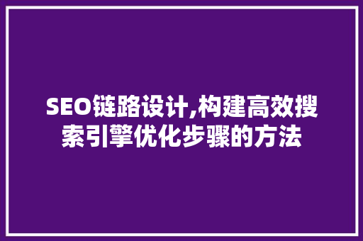 SEO链路设计,构建高效搜索引擎优化步骤的方法