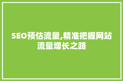 SEO预估流量,精准把握网站流量增长之路