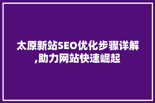 太原新站SEO优化步骤详解,助力网站快速崛起