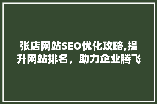 张店网站SEO优化攻略,提升网站排名，助力企业腾飞
