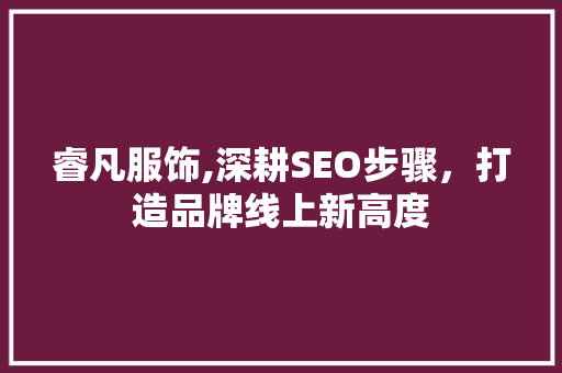 睿凡服饰,深耕SEO步骤，打造品牌线上新高度
