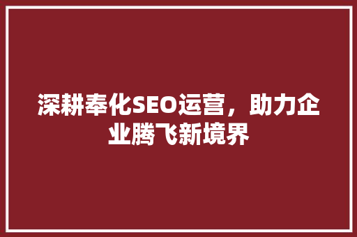 深耕奉化SEO运营，助力企业腾飞新境界