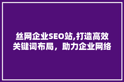 丝网企业SEO站,打造高效关键词布局，助力企业网络营销