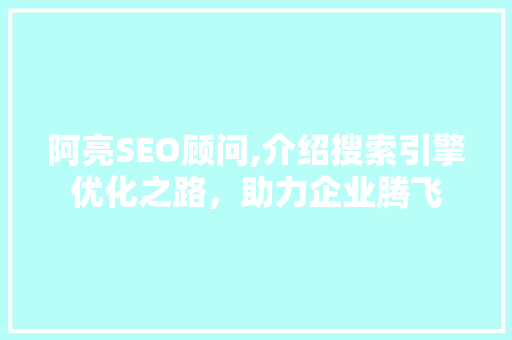 阿亮SEO顾问,介绍搜索引擎优化之路，助力企业腾飞