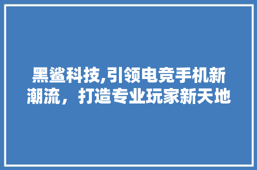 黑鲨科技,引领电竞手机新潮流，打造专业玩家新天地