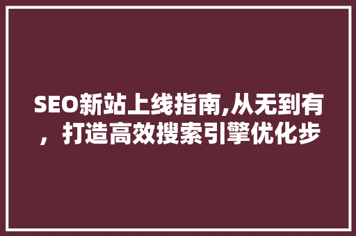 SEO新站上线指南,从无到有，打造高效搜索引擎优化步骤