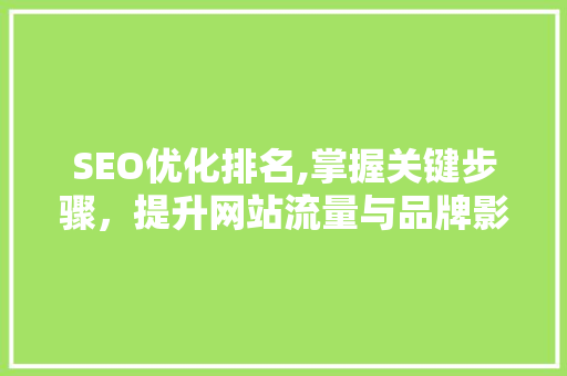 SEO优化排名,掌握关键步骤，提升网站流量与品牌影响力