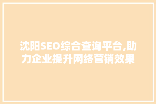 沈阳SEO综合查询平台,助力企业提升网络营销效果