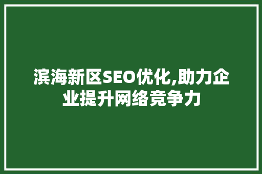 滨海新区SEO优化,助力企业提升网络竞争力