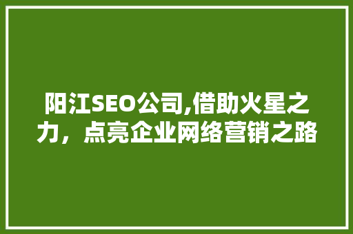 阳江SEO公司,借助火星之力，点亮企业网络营销之路  第1张