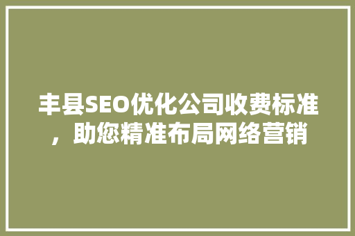 丰县SEO优化公司收费标准，助您精准布局网络营销