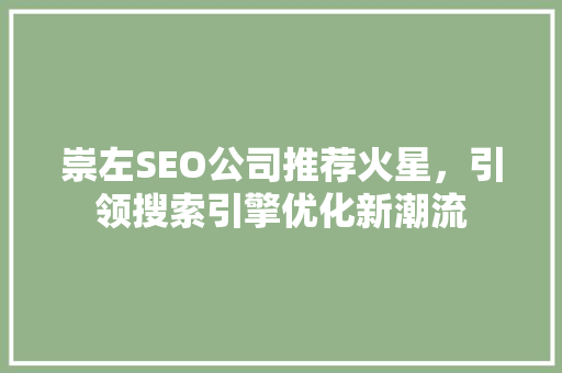 崇左SEO公司推荐火星，引领搜索引擎优化新潮流