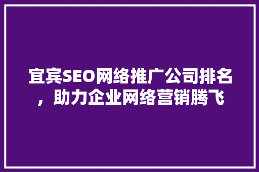 宜宾SEO网络推广公司排名，助力企业网络营销腾飞