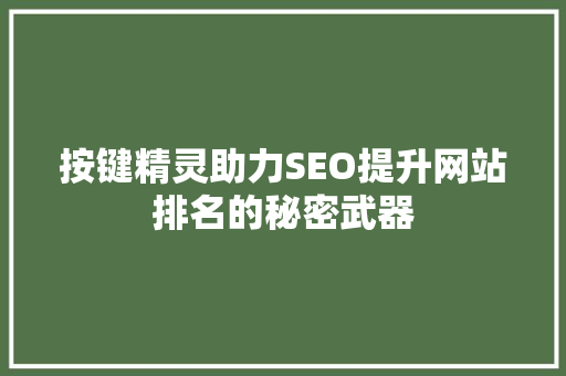 按键精灵助力SEO提升网站排名的秘密武器