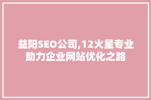 益阳SEO公司,12火星专业助力企业网站优化之路