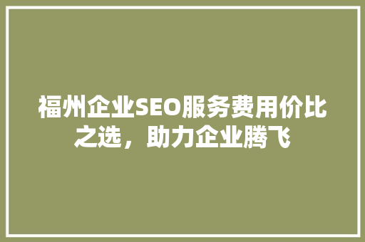 福州企业SEO服务费用价比之选，助力企业腾飞