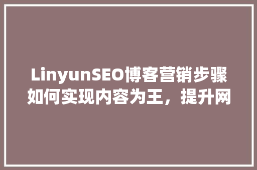 LinyunSEO博客营销步骤如何实现内容为王，提升网站排名