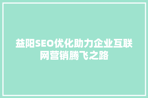 益阳SEO优化助力企业互联网营销腾飞之路