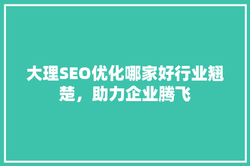 大理SEO优化哪家好行业翘楚，助力企业腾飞