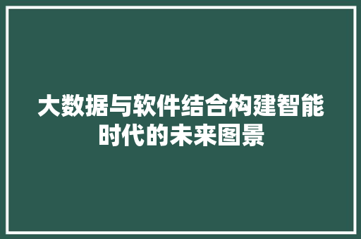 大数据与软件结合构建智能时代的未来图景