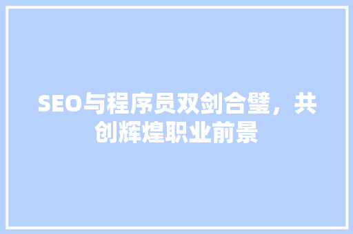 SEO与程序员双剑合璧，共创辉煌职业前景