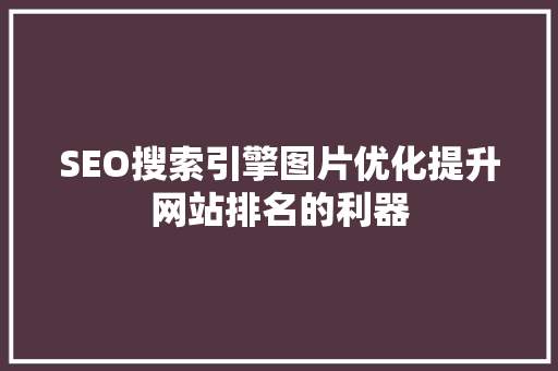 SEO搜索引擎图片优化提升网站排名的利器