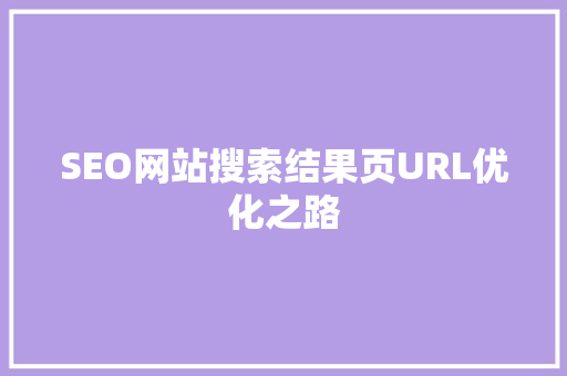 SEO网站搜索结果页URL优化之路