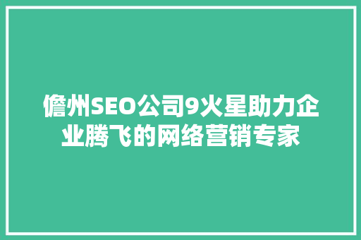儋州SEO公司9火星助力企业腾飞的网络营销专家