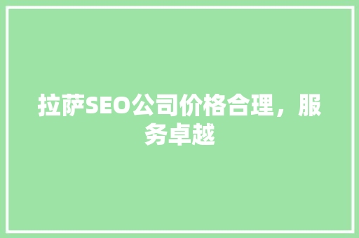 拉萨SEO公司价格合理，服务卓越
