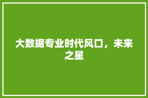 大数据专业时代风口，未来之星  第1张
