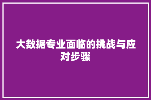 大数据专业面临的挑战与应对步骤  第1张