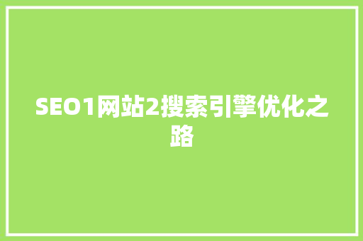 SEO1网站2搜索引擎优化之路