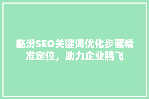 临汾SEO关键词优化步骤精准定位，助力企业腾飞
