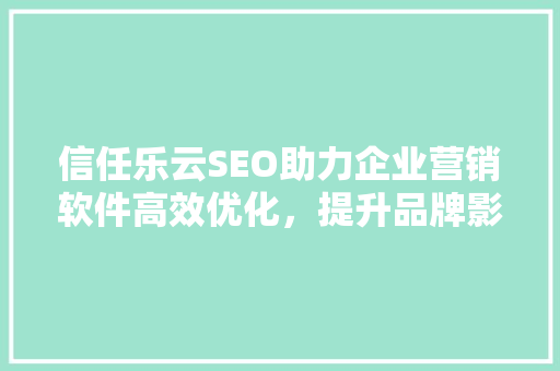 信任乐云SEO助力企业营销软件高效优化，提升品牌影响力
