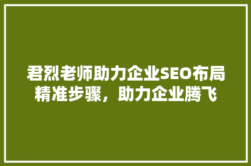 君烈老师助力企业SEO布局精准步骤，助力企业腾飞