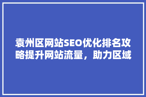 袁州区网站SEO优化排名攻略提升网站流量，助力区域发展