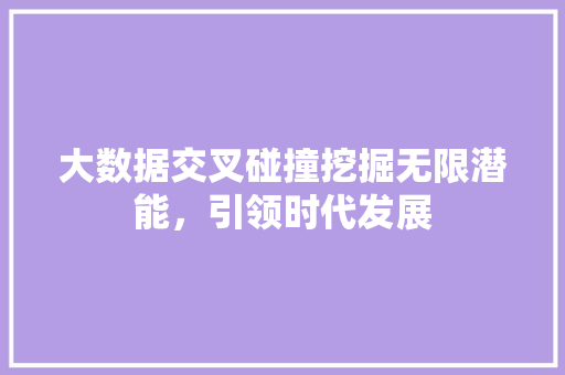 大数据交叉碰撞挖掘无限潜能，引领时代发展
