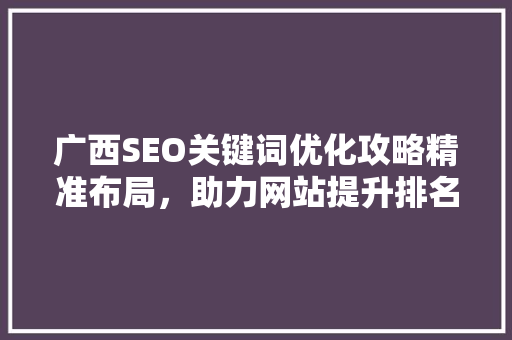 广西SEO关键词优化攻略精准布局，助力网站提升排名