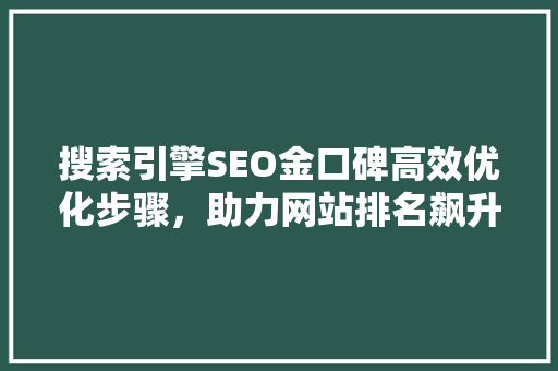 搜索引擎SEO金口碑高效优化步骤，助力网站排名飙升