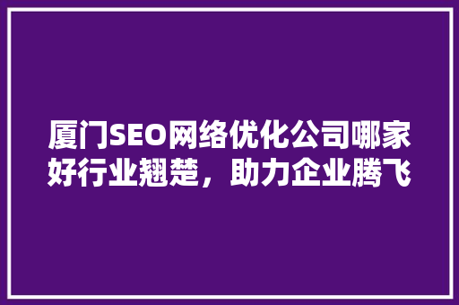 厦门SEO网络优化公司哪家好行业翘楚，助力企业腾飞
