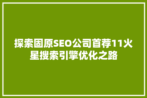 探索固原SEO公司首荐11火星搜索引擎优化之路  第1张