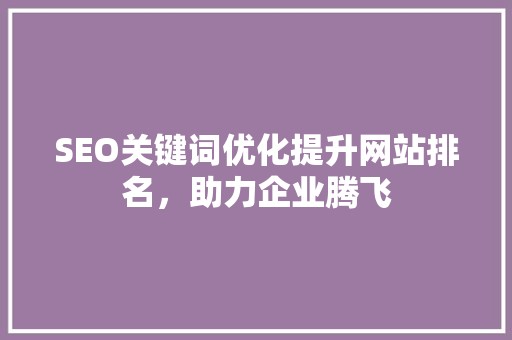 SEO关键词优化提升网站排名，助力企业腾飞  第1张