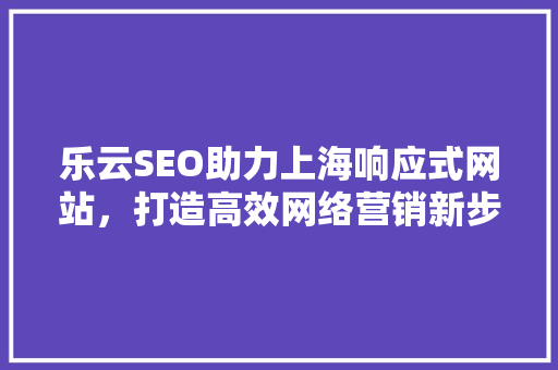 乐云SEO助力上海响应式网站，打造高效网络营销新步骤
