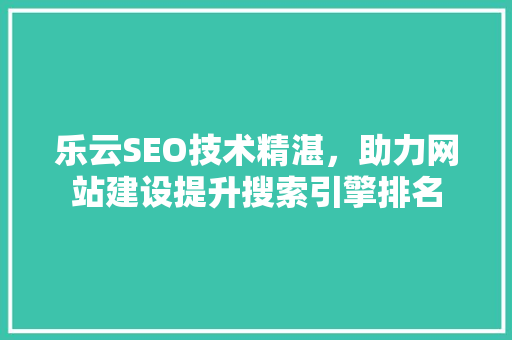 乐云SEO技术精湛，助力网站建设提升搜索引擎排名
