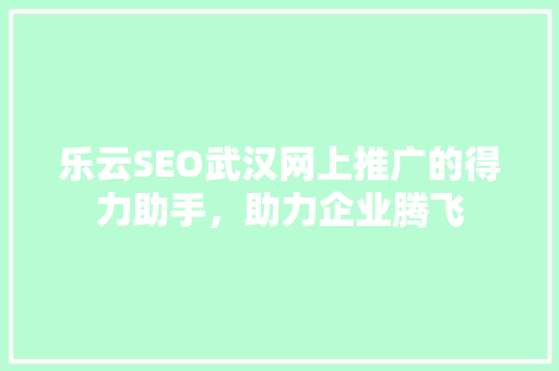 乐云SEO武汉网上推广的得力助手，助力企业腾飞