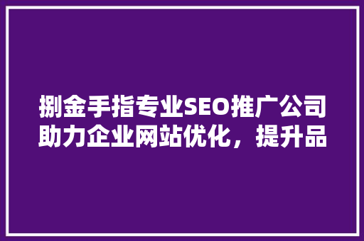 捌金手指专业SEO推广公司助力企业网站优化，提升品牌影响力