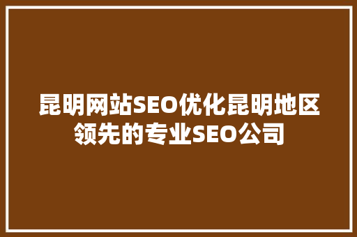 昆明网站SEO优化昆明地区领先的专业SEO公司