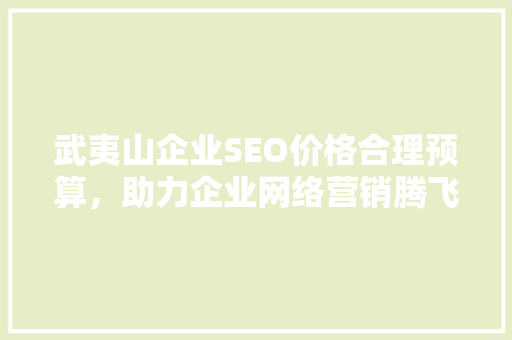 武夷山企业SEO价格合理预算，助力企业网络营销腾飞