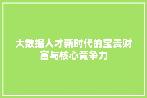 大数据人才新时代的宝贵财富与核心竞争力  第1张